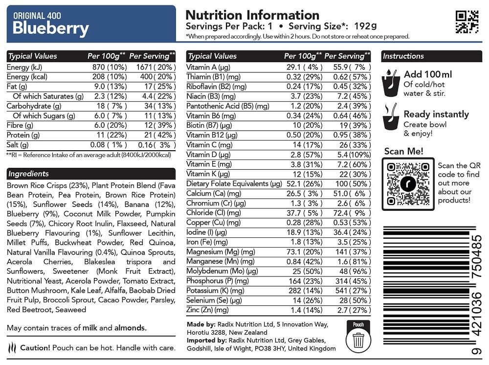 Blueberry Breakfast - Original - 400kcal - 2