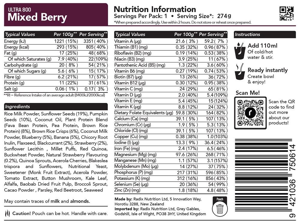 Mixed Berry Breakfast - Ultra - 800kcal - 2