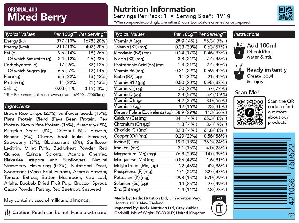 Mixed Berry Breakfast - Original - 400kcal - 2