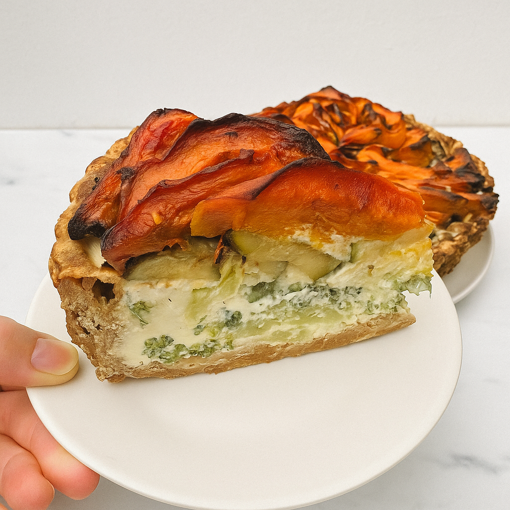 Veggie Quiche, freshly baked, seasonal