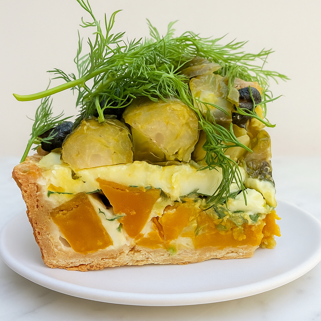Veggie Quiche, freshly baked, seasonal