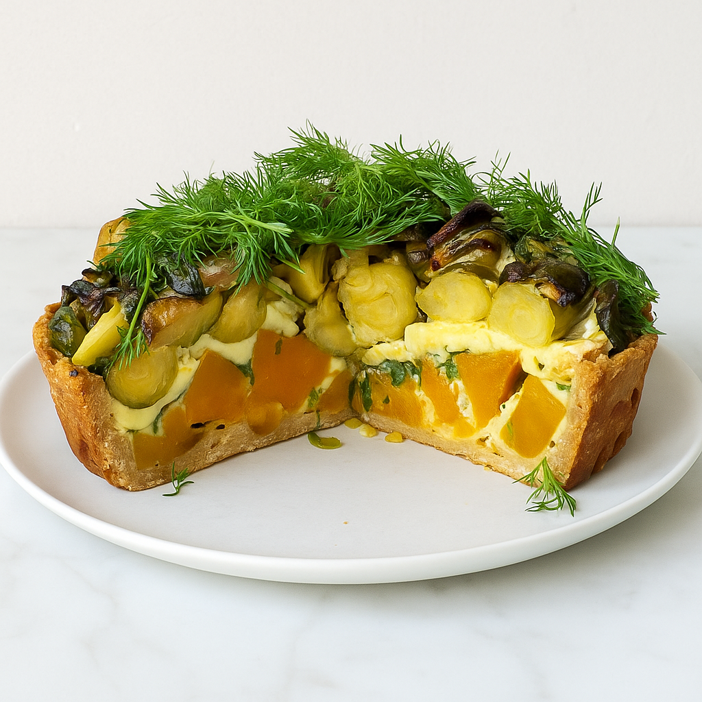 Veggie Quiche, freshly baked, seasonal