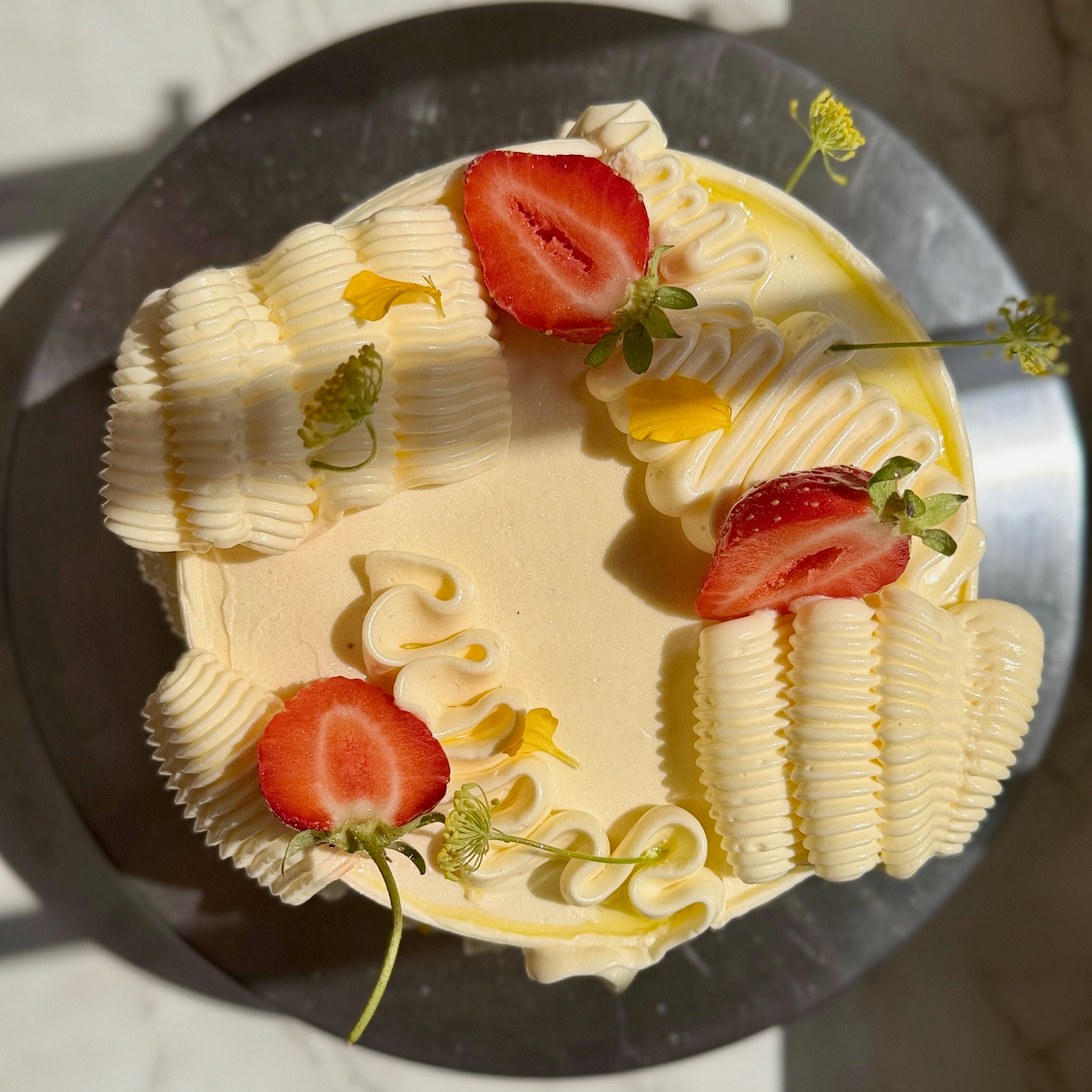 Olive oil strawberry cake, London bakery delivery