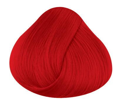 Swatch of hair showing poppy red directions hair colour
