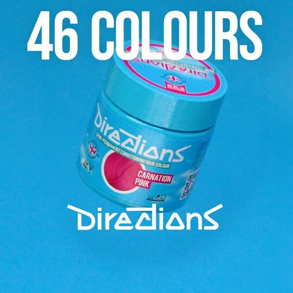 Product picture of directions hair dye pot saying 46 colours are available