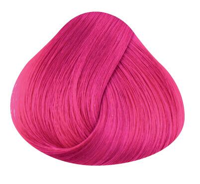 Swatch of hair showing carnation pink directions hair colour