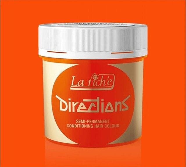 La riche directions hair dye pot in fluorescent orange