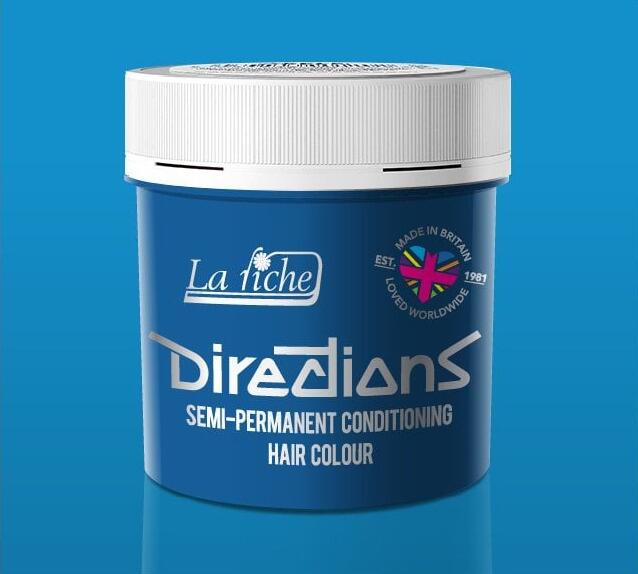La riche directions hair dye pot in lagoon blue colour