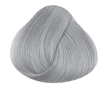 Swatch of hair showing silver directions hair colour