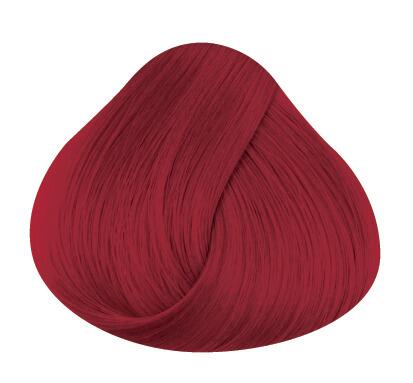 Swatch of hair showing vermillion red directions hair colour