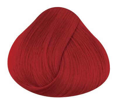 Swatch of hair showing pillarbox red directions hair colour