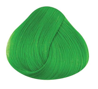 Swatch of hair showing spring green directions hair colour