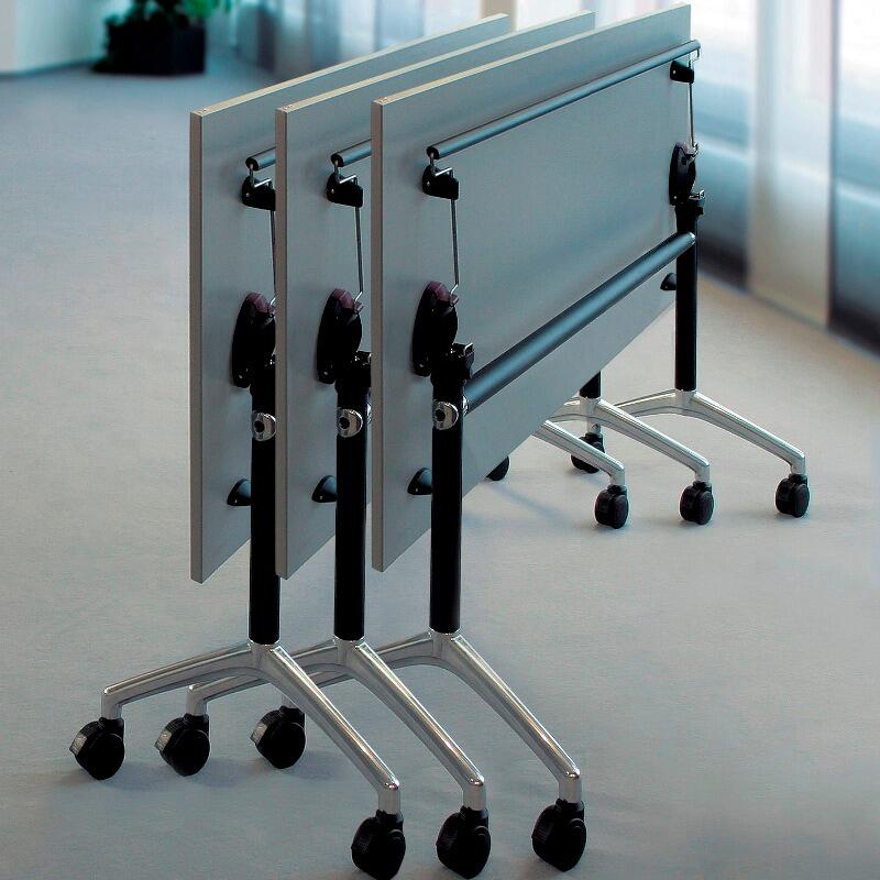 Modular Tilt Top Office Tables, Nested In Folded Position