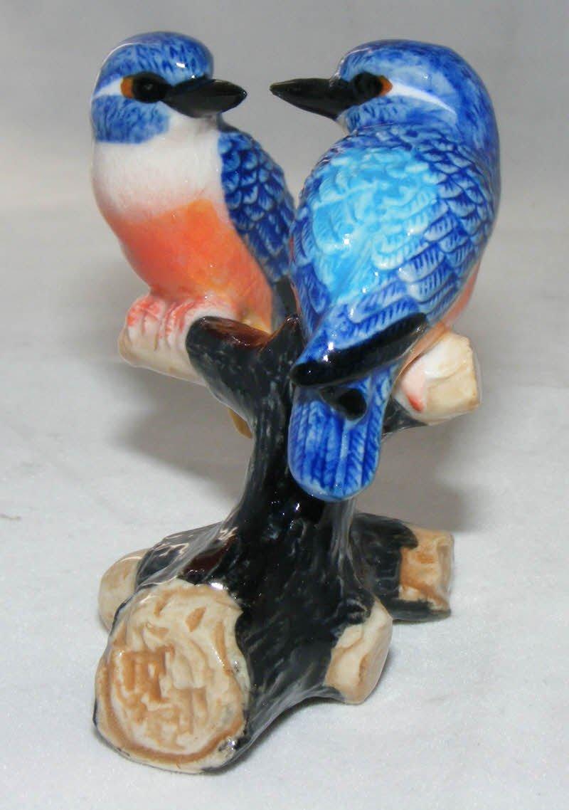 Klima Miniature Porcelain Bird Figure Kingfishers on Base K686 