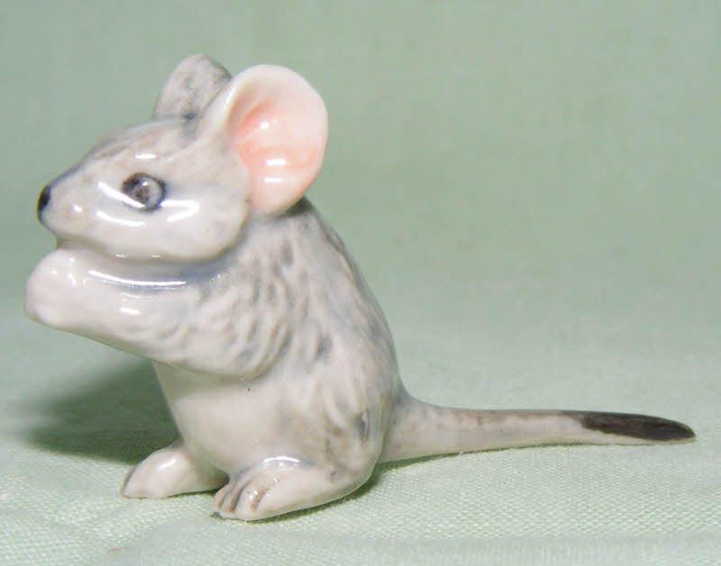 Klima Miniature Porcelain Animal Figure Grey Mouse Sitting Up E397