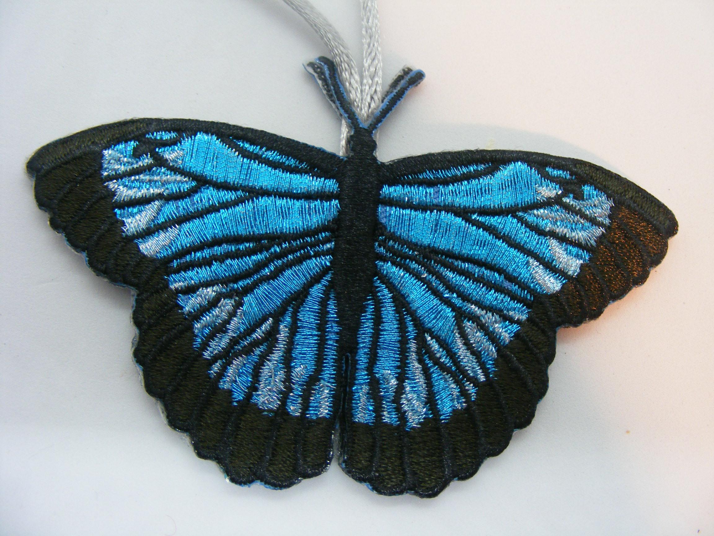 Little Critterz Butterfly Blue Morpho Butterfly Porcelain Earrings