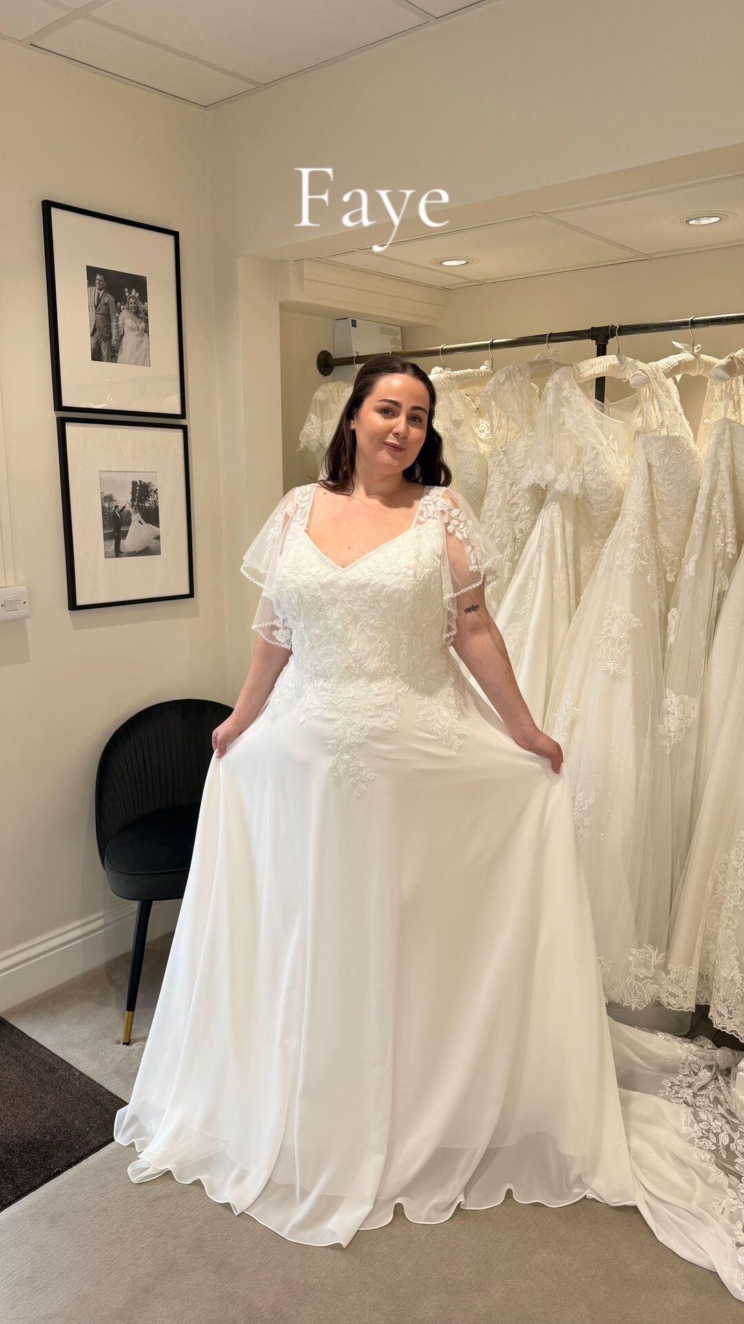 Chiffon Boho plus size wedding dress