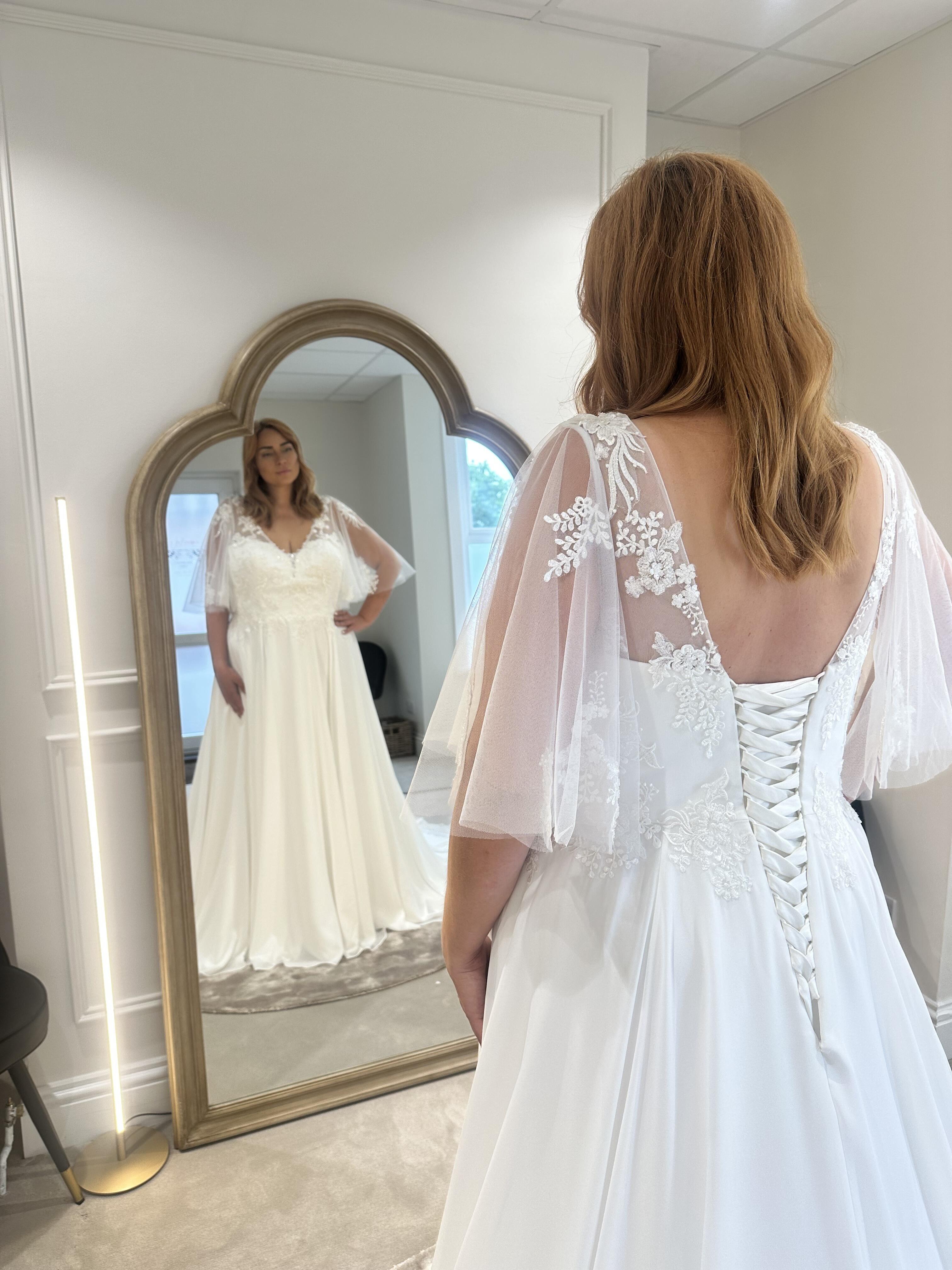 Boho plus size wedding dress back
