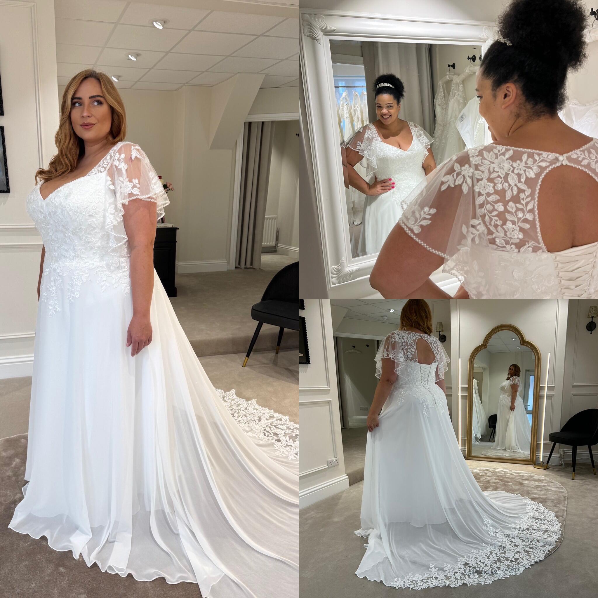 Boho plus size wedding dress