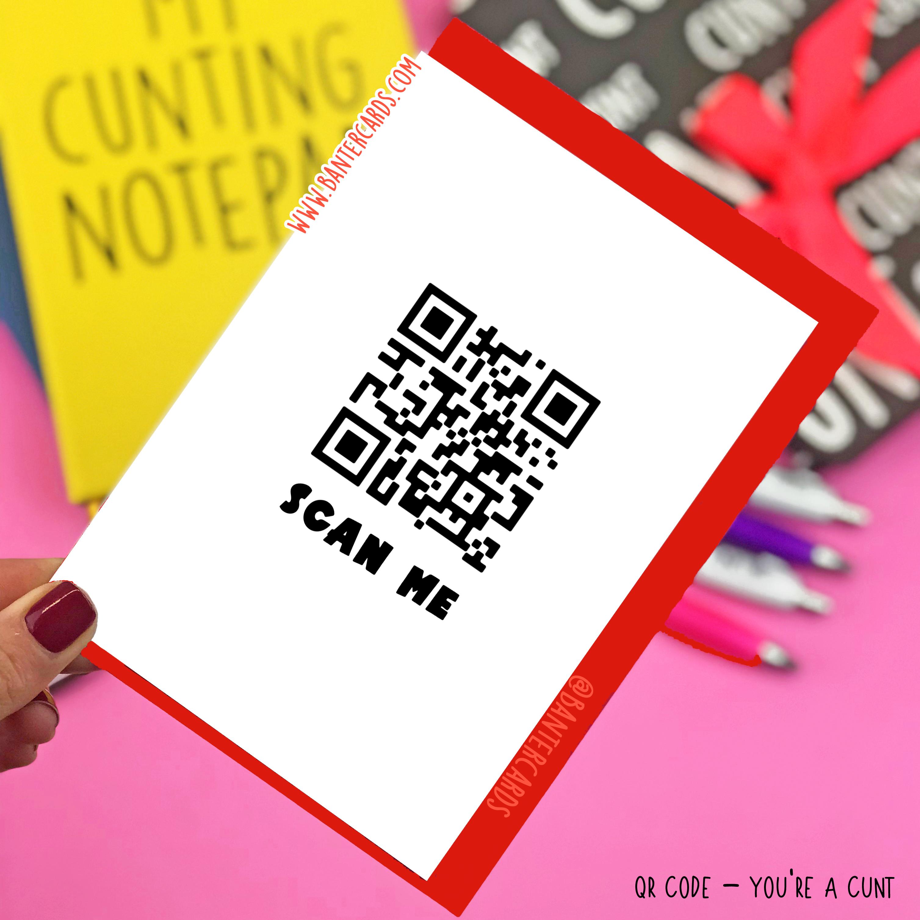 Rude Cards Funny Cards Funny Gifts Banter Cards Qr Code Cards