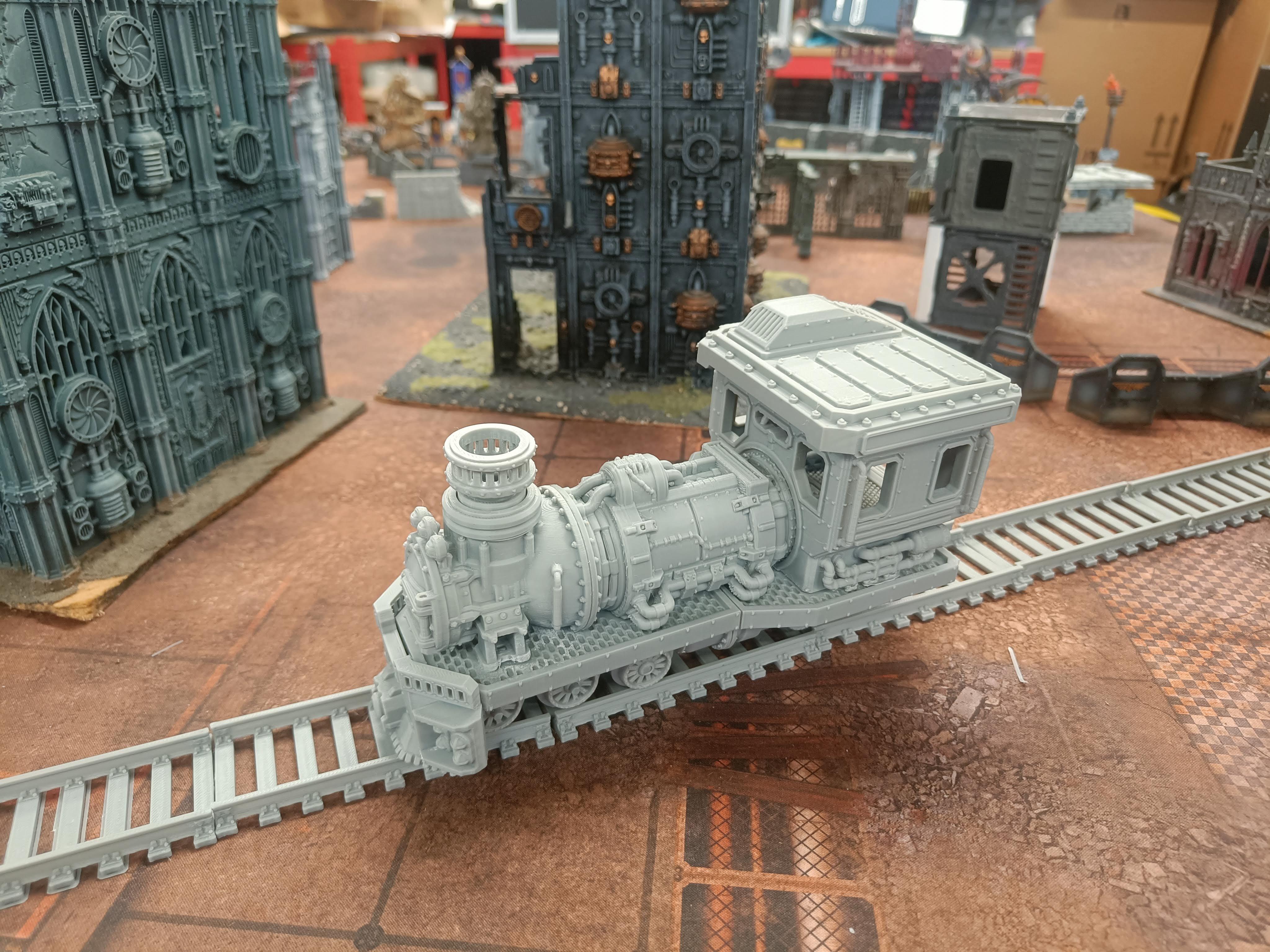 Ash Canyon Express Sci-fi Streampunk Train scenery. - Gifts for Geeks Leicester
