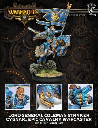 Cygnar Epic Cavalry Warcaster Lord General Colemen Stryker thumbnail