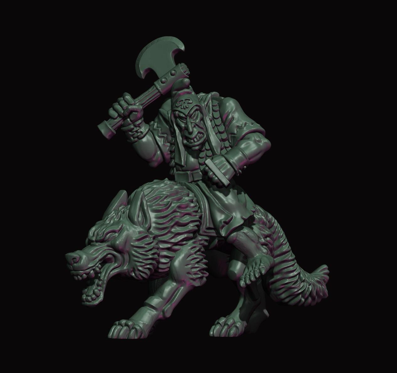 Fabelzel's Hobgoblin Wolf Riders (QTY 3) With Hand Weapons & Shields thumbnail