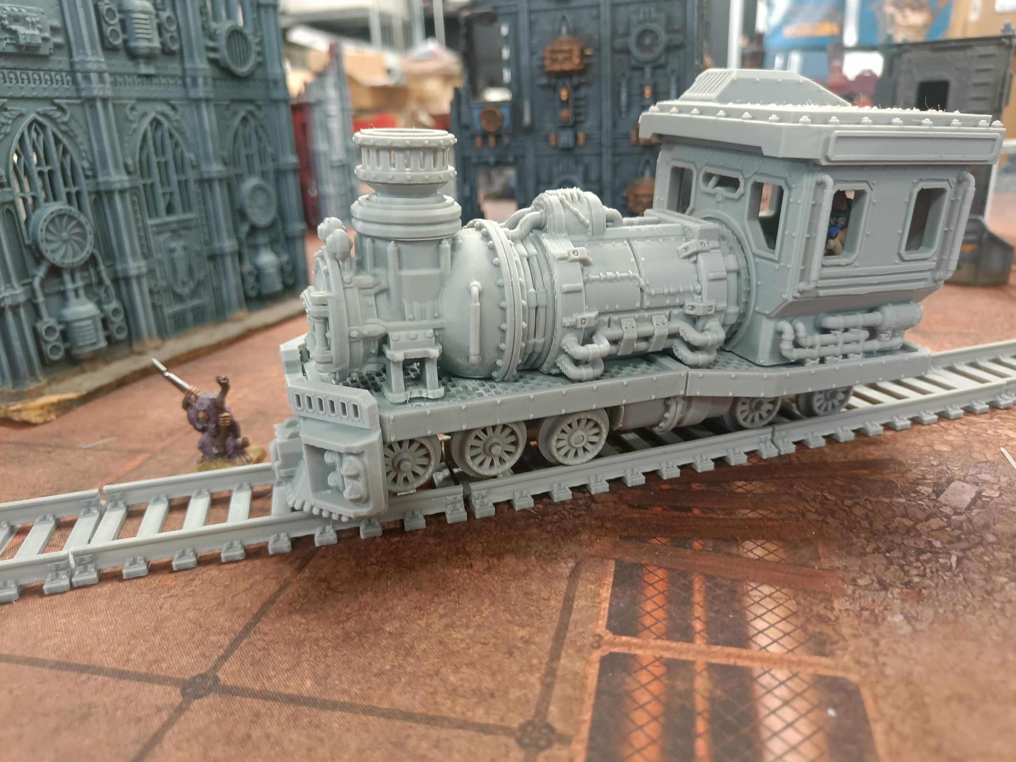 Ash Canyon Express Sci-fi Streampunk Train scenery. - Gifts for Geeks Leicester