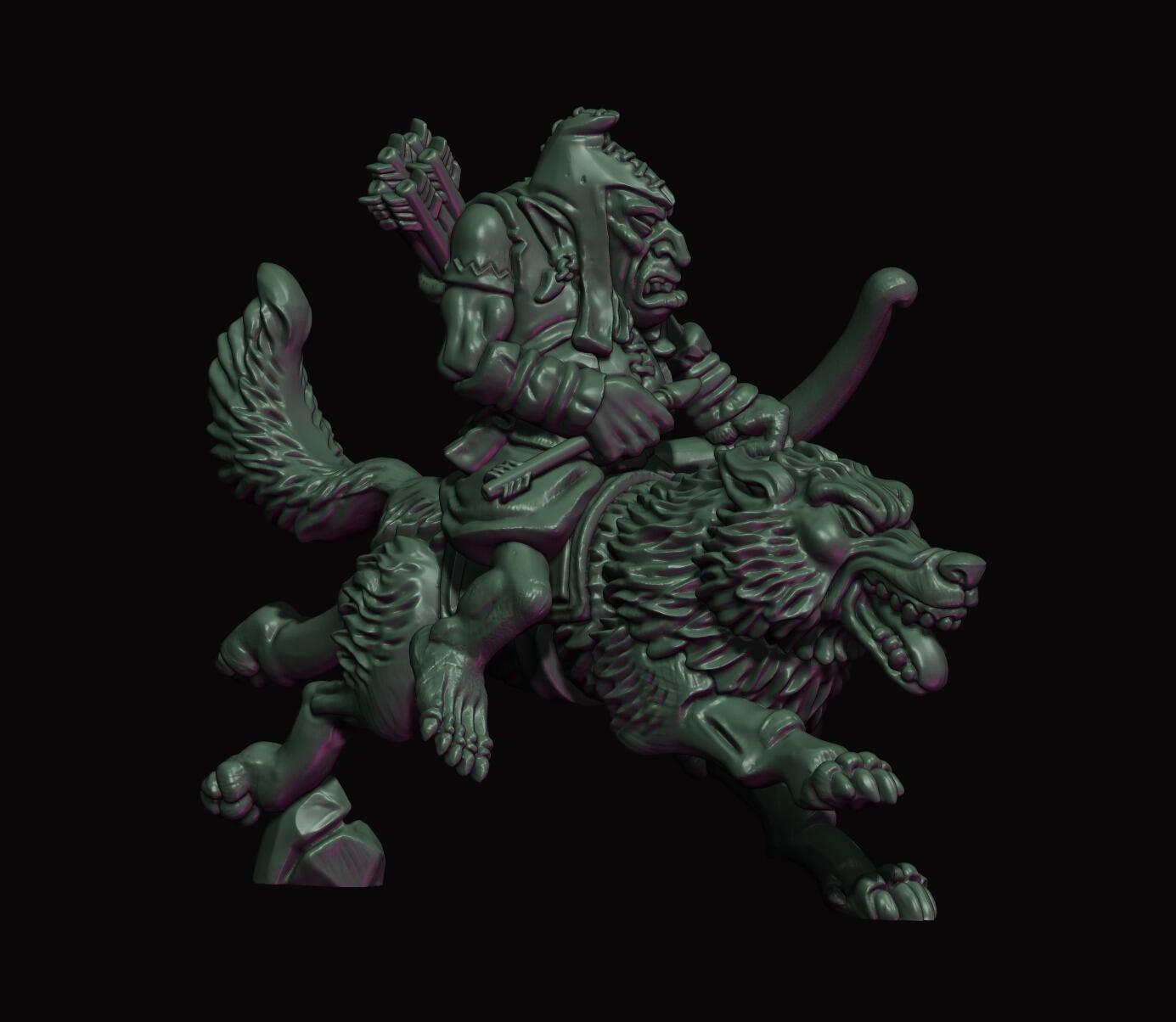 Fabelzel's Hobgoblin Wolf Riders (QTY 3) With Bows thumbnail