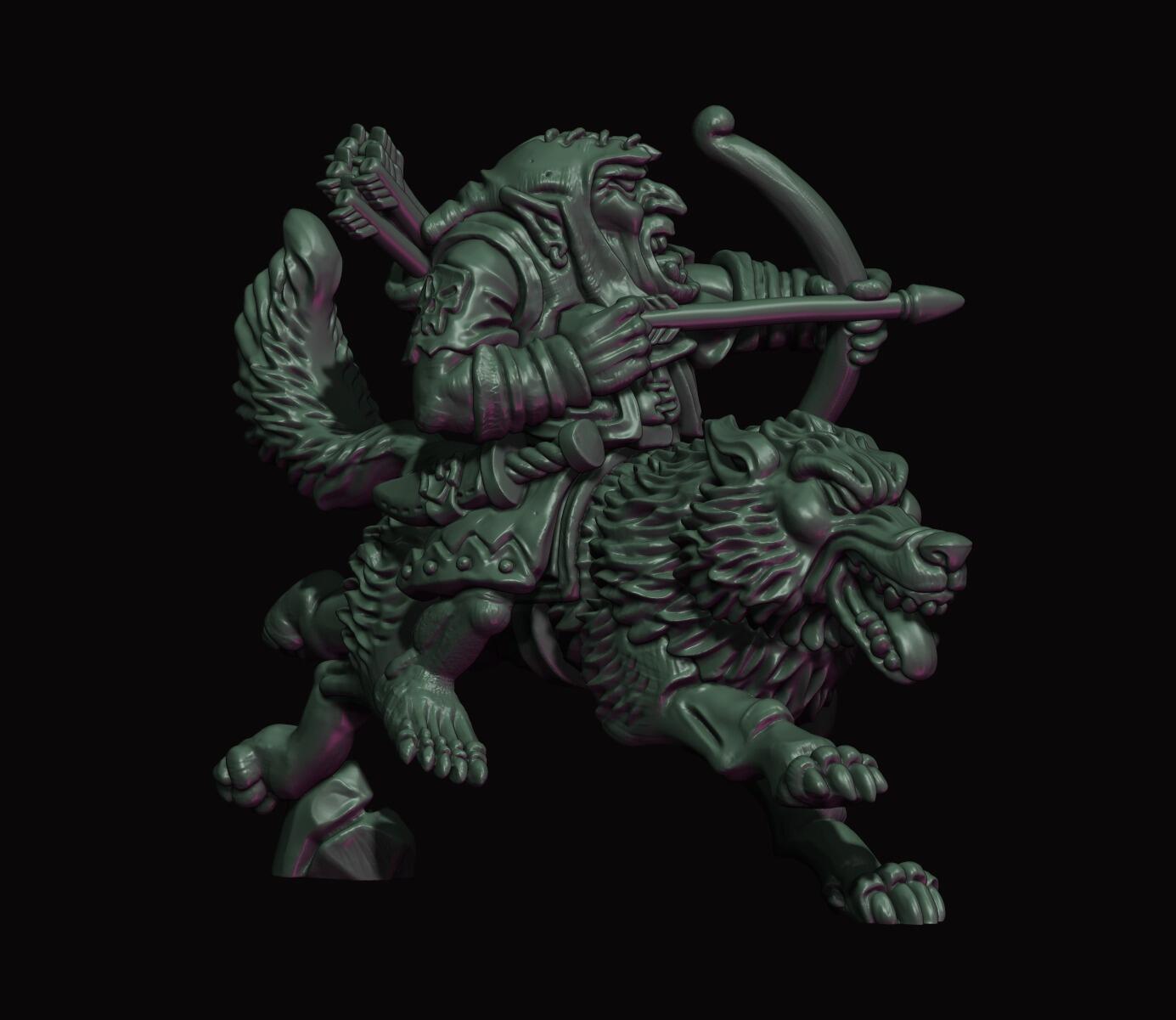 Fabelzel's Hobgoblin Wolf Riders (QTY 3) With Bows - Gifts for Geeks Leicester