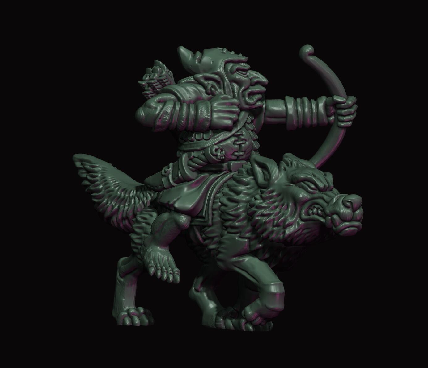 Fabelzel's Hobgoblin Wolf Riders (QTY 3) With Bows - Gifts for Geeks Leicester