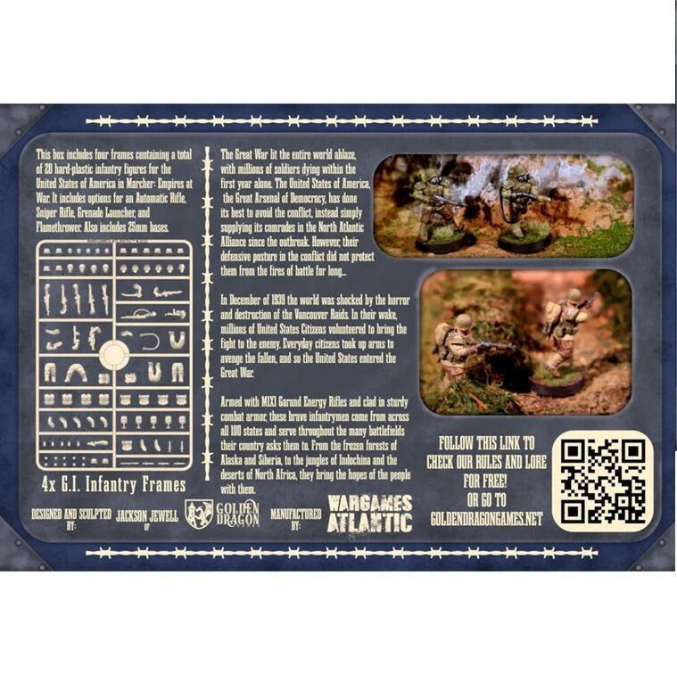 Marcher: United States Infantry - 20 hard-plastic infantry Dieselpunk Infantry - Gifts for Geeks Leicester