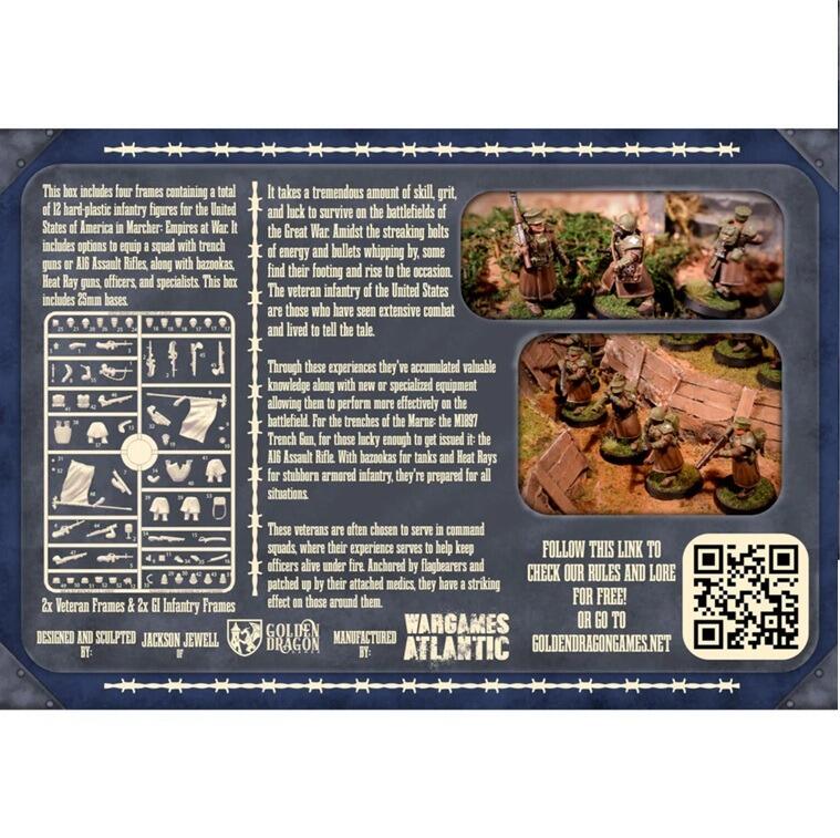 Marcher: USA Veterans and Command - 12 hard-plastic infantry Dieselpunk Infantry thumbnail