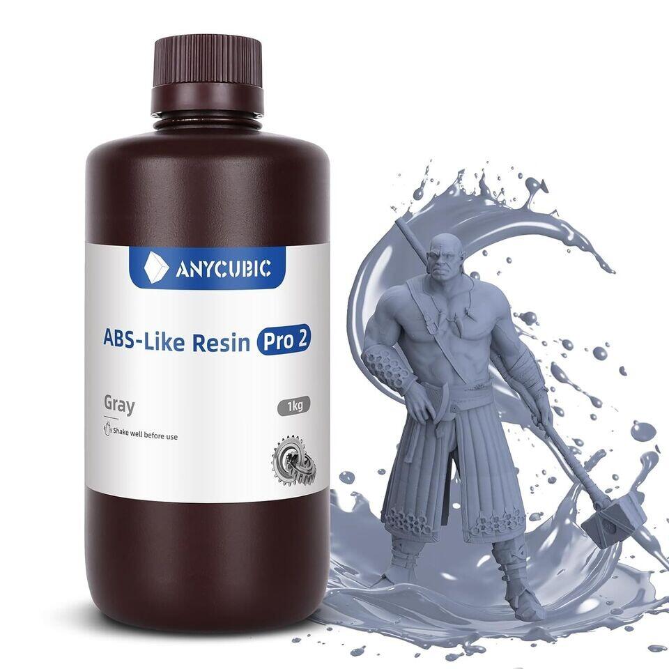 ANYCUBIC 3D Printer Resin ABS-Like Resin Pro 2 UV Resin High Precision Low Odor 1KG Grey - Gifts for Geeks Leicester
