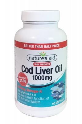 Cod Liver Oil, High Strength Cod Liver Oil, Natures Aid Cod Liver Oil