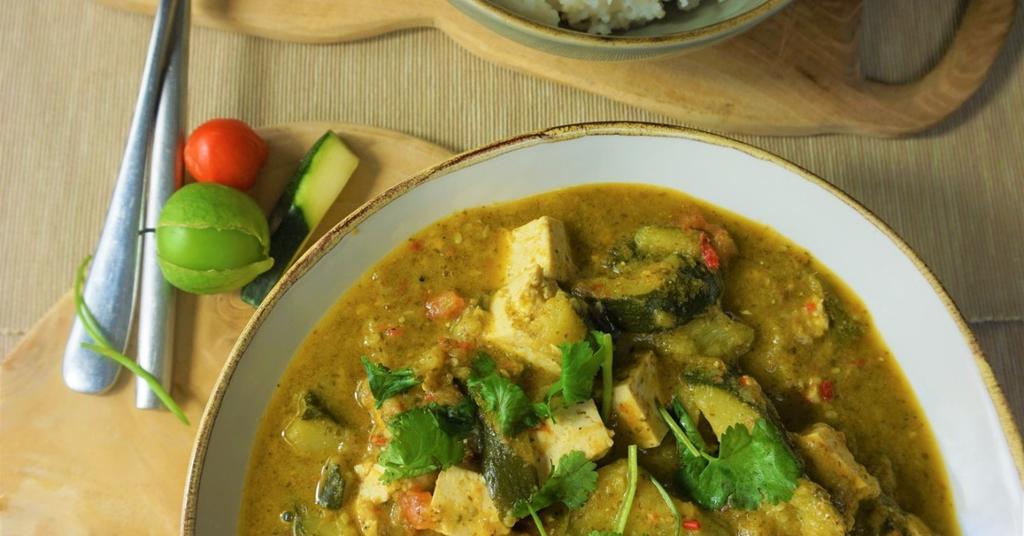 Summer Squash Green Curry and Rice (GF, VE)
