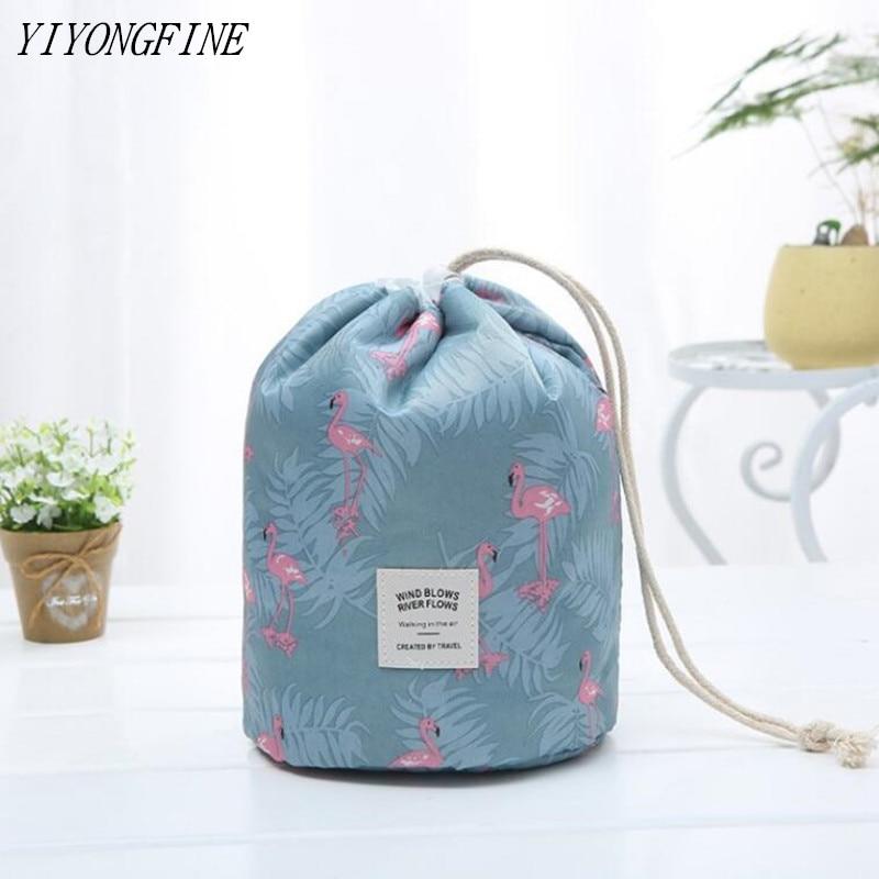 flamingo drawstring makeup bag