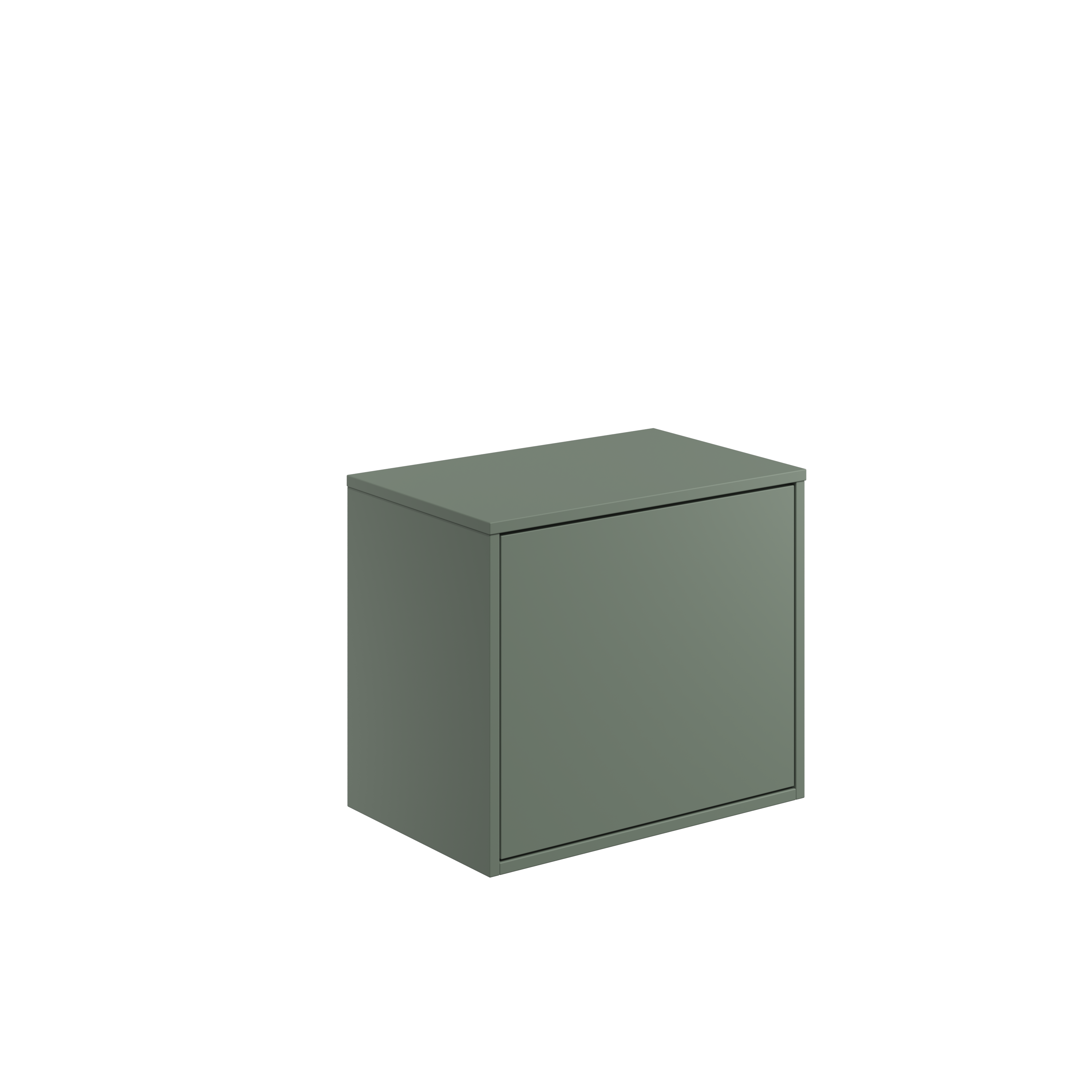 Scudo Alfie wall hung vanity unit in Reed Green with fluted texture detailing, 580mm wide contemporary design