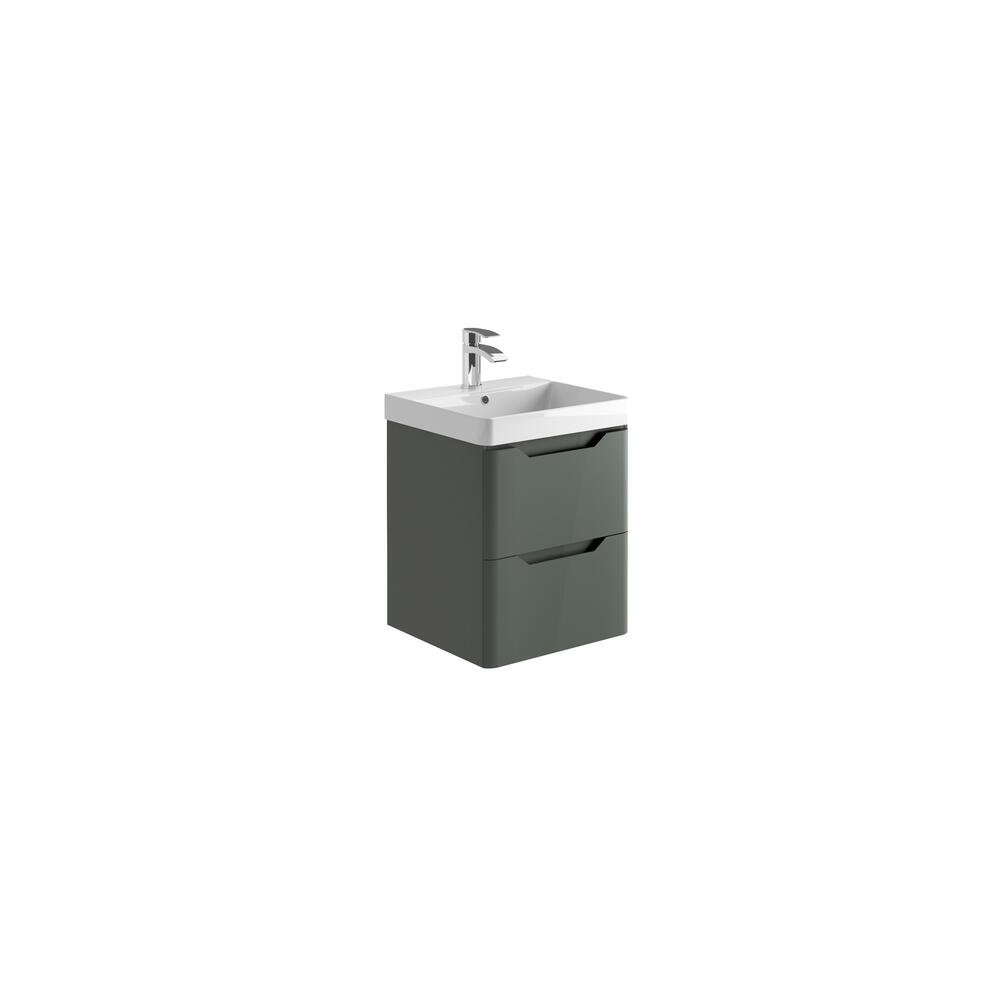 Scudo Ella 474mm wall hung vanity unit, anthracite melamine, contemporary style