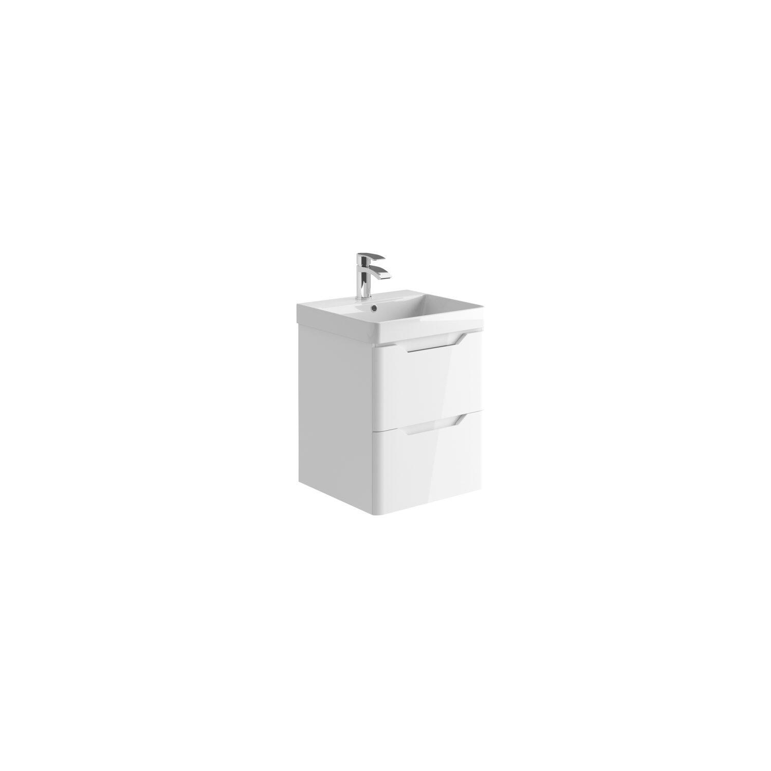 Scudo Ella white wall hung vanity unit, 474mm, contemporary style