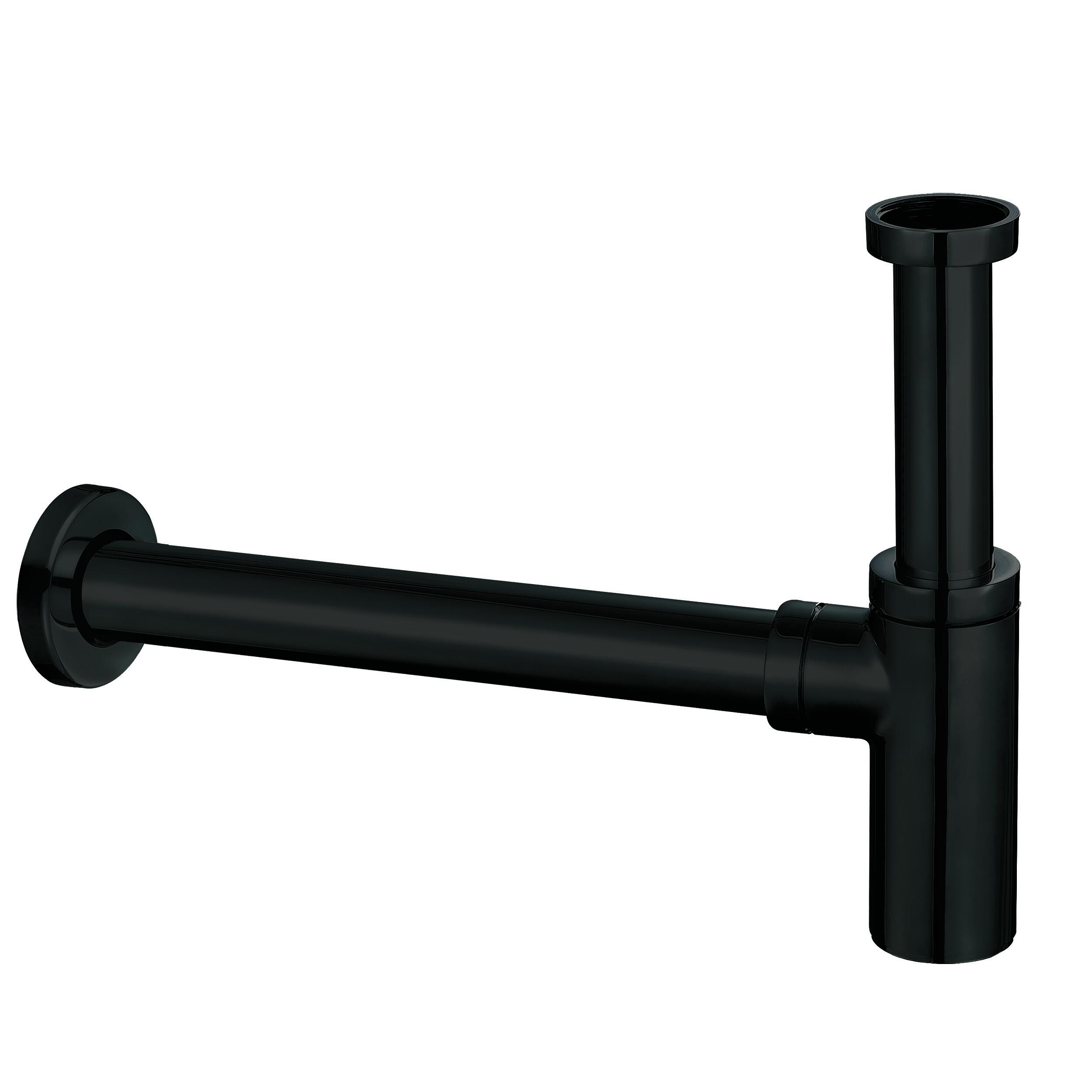 Scudo Minimalist Matt Black bottle trap for basin, contemporary design