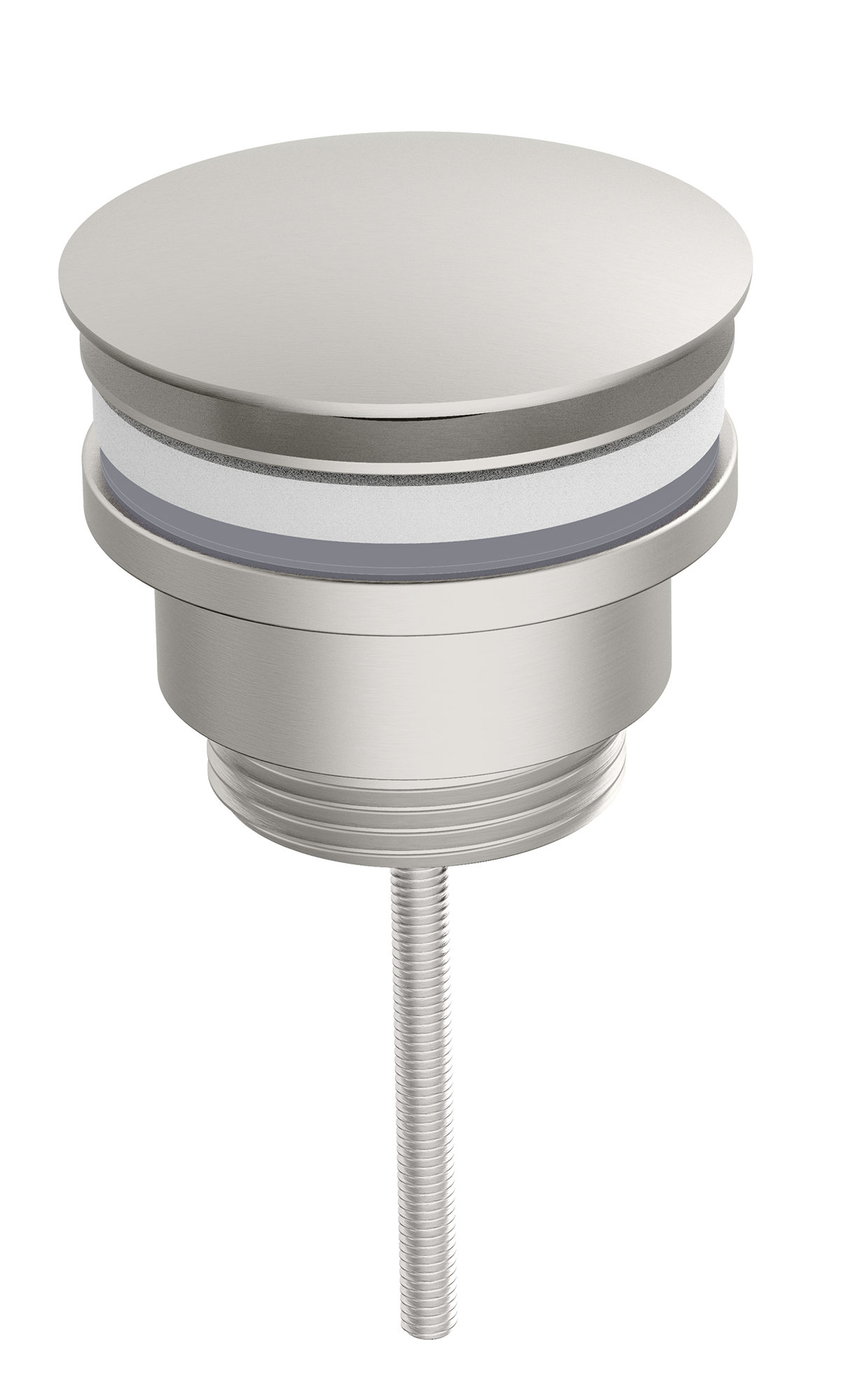 Scudo Universal Basin Waste in brushed nickel stainless steel, 68mm width