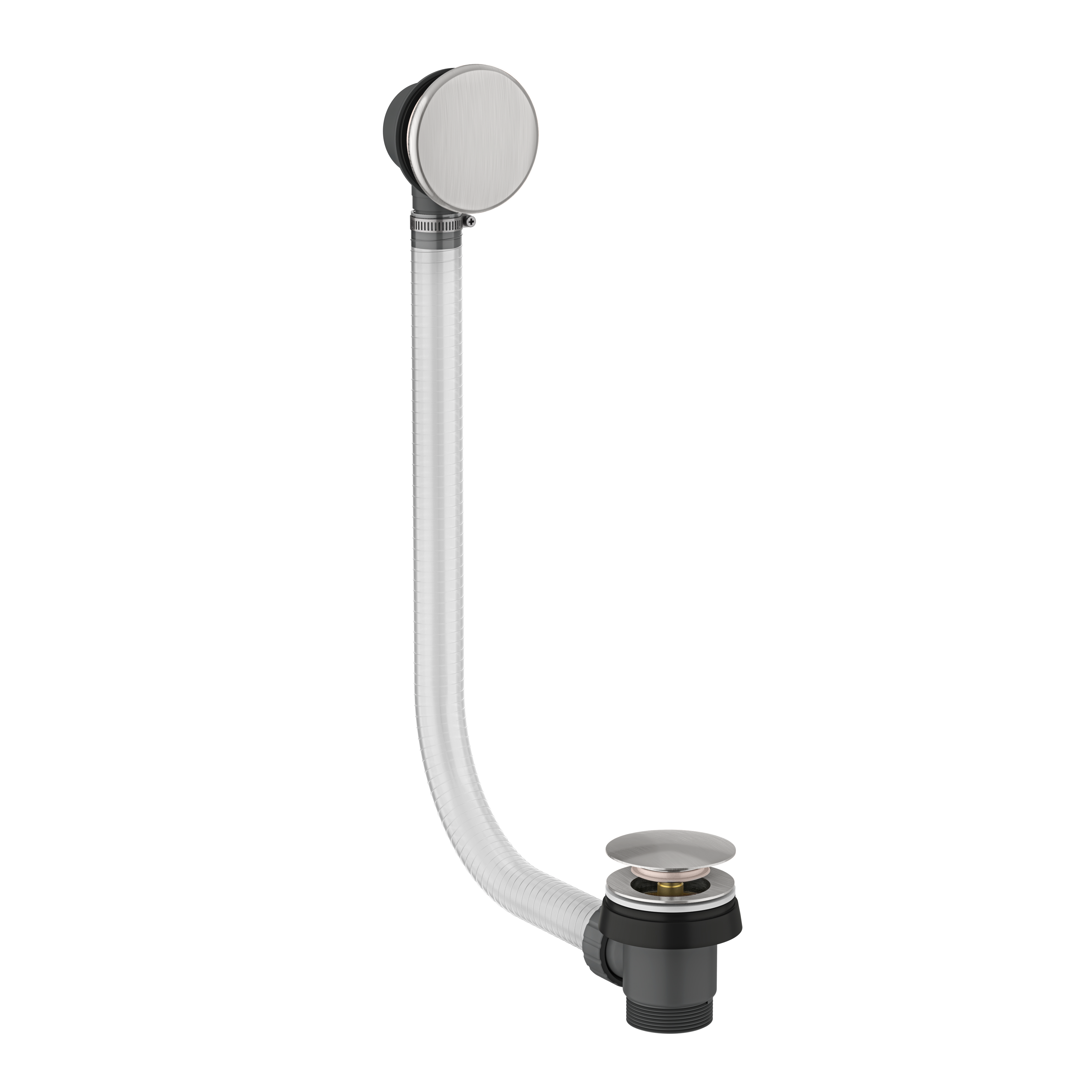Scudo Easy Clean Bath Waste, brushed nickel finish, brass and plastic construction