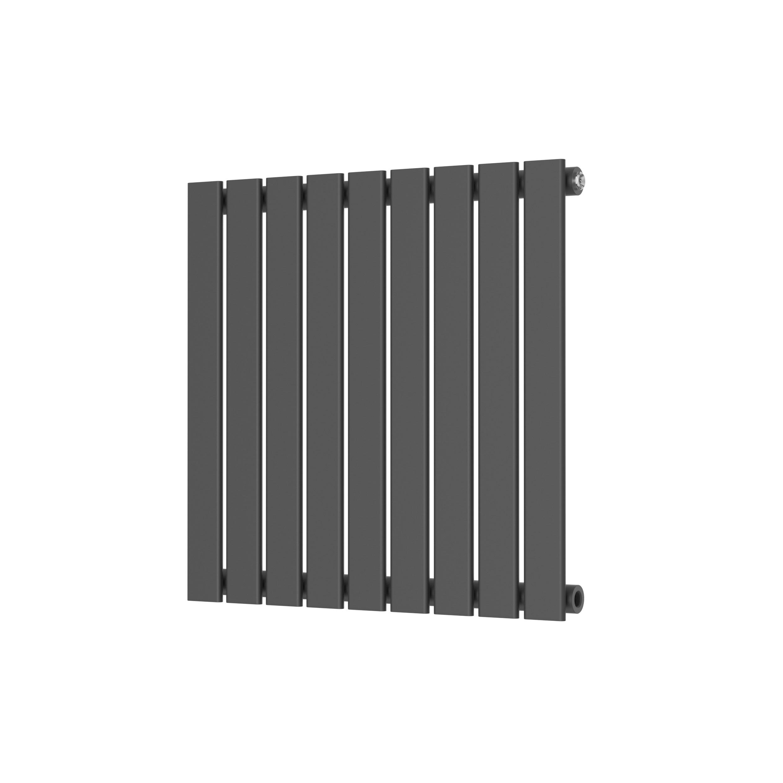 Scudo Bravo designer radiator in anthracite finish, single panel, 600mm x 614mm
