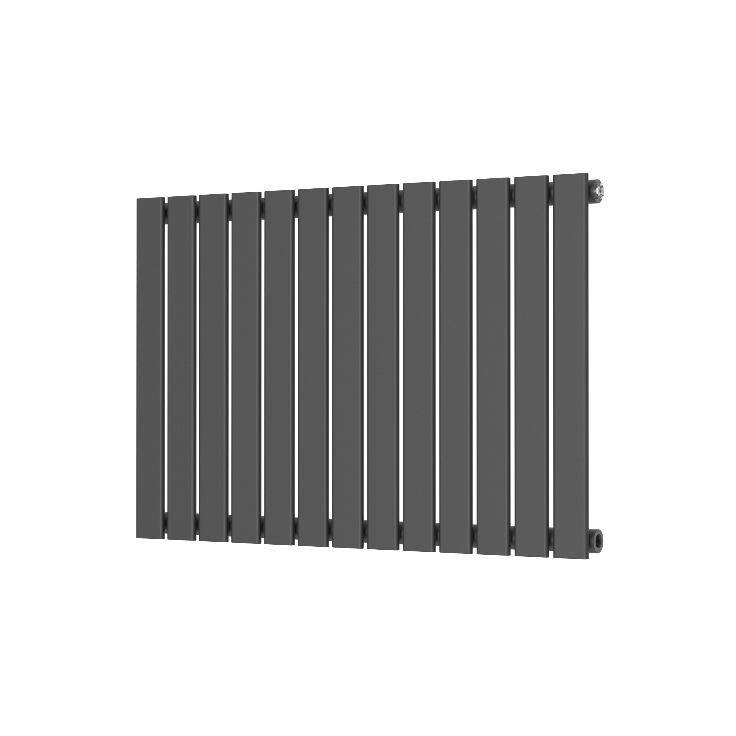 Scudo Bravo anthracite designer radiator, single panel, 600mm high by 886mm wide