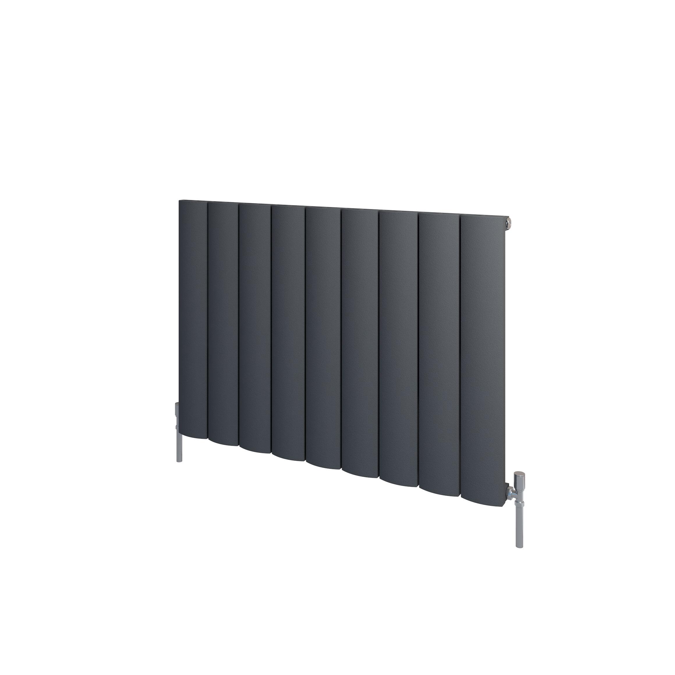 Scudo Korali anthracite towel warmer, 600 x 850mm ladder design, textured aluminium finish