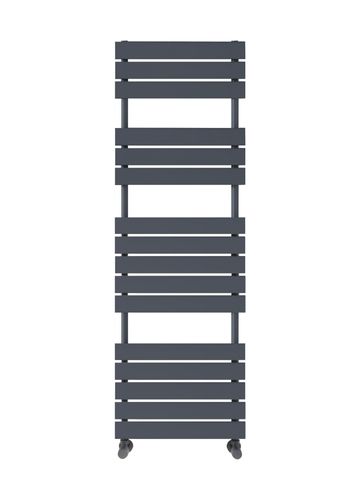 Scudo Life anthracite vertical towel warmer, 1600mm high by 450mm wide, ladder rail design