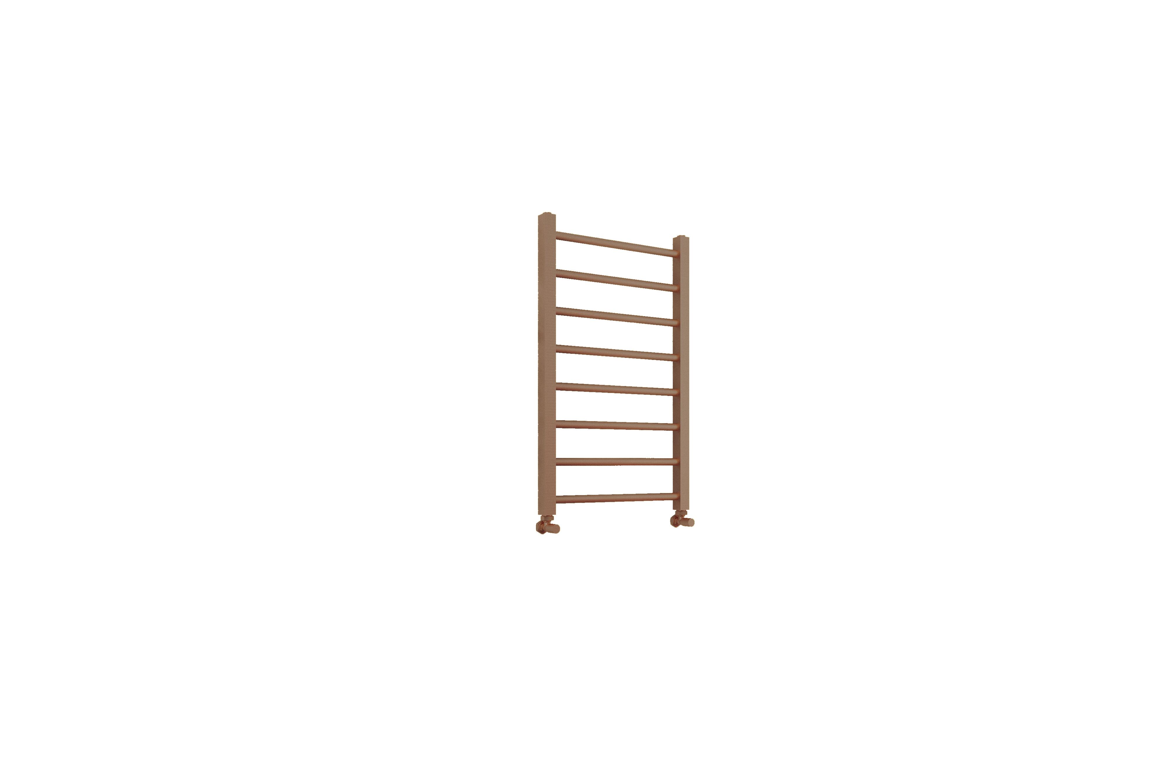 Scudo Vibe brushed brass steel towel rail, 800mm height, 500mm width