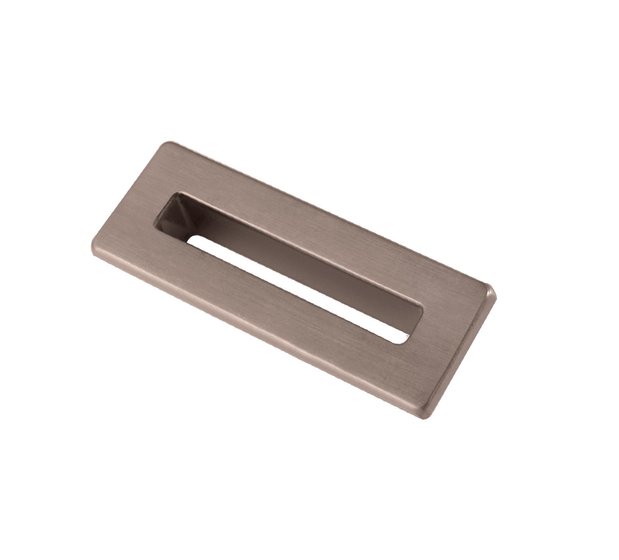 Scudo Rectangle Overflow Insert in Brushed Bronze for basin, front view