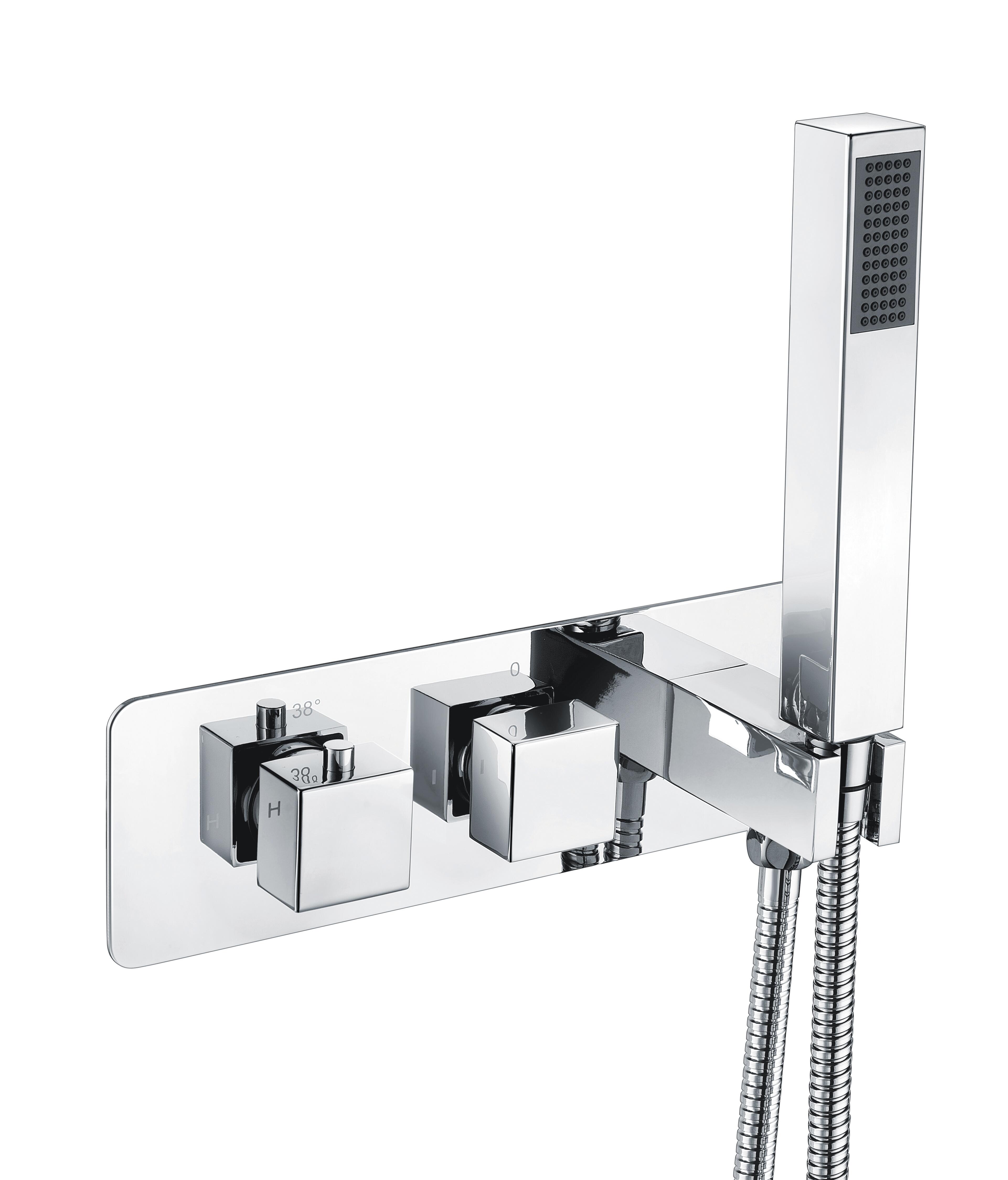 Scudo Round Concealed Shower Valve with Diverter in Brass and Chrome finish